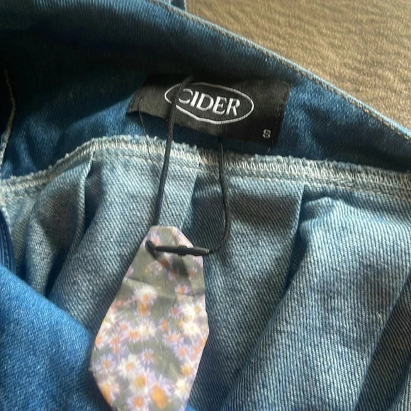 CIDER School Sweethearts Denim Mini Dress Blue Small - Picture 4 of 8